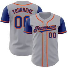 Laden Sie das Bild in den Galerie-Viewer, Custom Gray Royal-Orange Authentic Two Tone Baseball Jersey