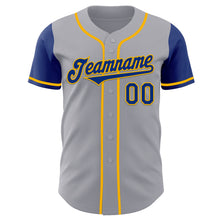 Laden Sie das Bild in den Galerie-Viewer, Custom Gray Royal-Gold Authentic Two Tone Baseball Jersey