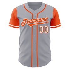 Laden Sie das Bild in den Galerie-Viewer, Custom Gray Orange-White Authentic Two Tone Baseball Jersey