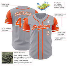 Laden Sie das Bild in den Galerie-Viewer, Custom Gray Orange-White Authentic Two Tone Baseball Jersey