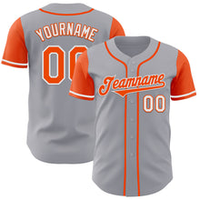Laden Sie das Bild in den Galerie-Viewer, Custom Gray Orange-White Authentic Two Tone Baseball Jersey