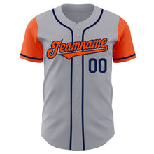 Load image into Gallery viewer, Custom Gray Orange-Navy Authentic Two Tone Baseball Jersey