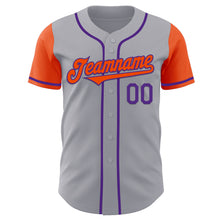 Laden Sie das Bild in den Galerie-Viewer, Custom Gray Orange-Purple Authentic Two Tone Baseball Jersey