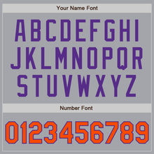 Laden Sie das Bild in den Galerie-Viewer, Custom Gray Orange-Purple Authentic Two Tone Baseball Jersey