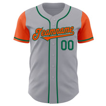 Laden Sie das Bild in den Galerie-Viewer, Custom Gray Orange-Kelly Green Authentic Two Tone Baseball Jersey