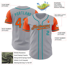 Laden Sie das Bild in den Galerie-Viewer, Custom Gray Orange-Teal Authentic Two Tone Baseball Jersey