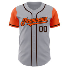 Laden Sie das Bild in den Galerie-Viewer, Custom Gray Orange-Brown Authentic Two Tone Baseball Jersey