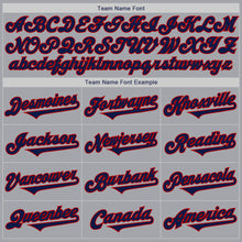 Laden Sie das Bild in den Galerie-Viewer, Custom Gray Navy-Red Authentic Two Tone Baseball Jersey