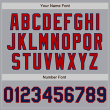 Laden Sie das Bild in den Galerie-Viewer, Custom Gray Navy-Red Authentic Two Tone Baseball Jersey