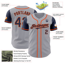 Laden Sie das Bild in den Galerie-Viewer, Custom Gray Navy-Orange Authentic Two Tone Baseball Jersey