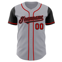 Laden Sie das Bild in den Galerie-Viewer, Custom Gray Black-Red Authentic Two Tone Baseball Jersey