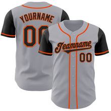 Laden Sie das Bild in den Galerie-Viewer, Custom Gray Black-Orange Authentic Two Tone Baseball Jersey