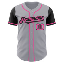 Laden Sie das Bild in den Galerie-Viewer, Custom Gray Black-Pink Authentic Two Tone Baseball Jersey
