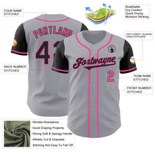 Laden Sie das Bild in den Galerie-Viewer, Custom Gray Black-Pink Authentic Two Tone Baseball Jersey