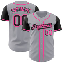 Laden Sie das Bild in den Galerie-Viewer, Custom Gray Black-Pink Authentic Two Tone Baseball Jersey
