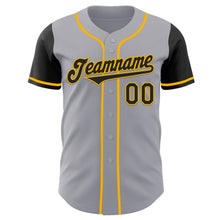Laden Sie das Bild in den Galerie-Viewer, Custom Gray Black-Gold Authentic Two Tone Baseball Jersey