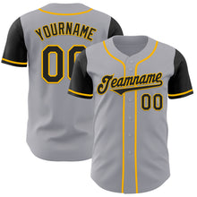 Laden Sie das Bild in den Galerie-Viewer, Custom Gray Black-Gold Authentic Two Tone Baseball Jersey