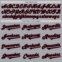 Laden Sie das Bild in den Galerie-Viewer, Custom Gray Black-Crimson Authentic Two Tone Baseball Jersey