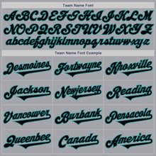 Laden Sie das Bild in den Galerie-Viewer, Custom Gray Black-Teal Authentic Two Tone Baseball Jersey