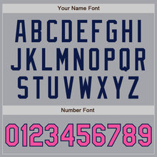 Laden Sie das Bild in den Galerie-Viewer, Custom Gray Pink-Navy Authentic Two Tone Baseball Jersey