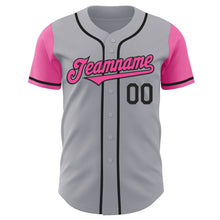 Laden Sie das Bild in den Galerie-Viewer, Custom Gray Pink-Black Authentic Two Tone Baseball Jersey