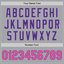 Laden Sie das Bild in den Galerie-Viewer, Custom Gray Pink-Purple Authentic Two Tone Baseball Jersey