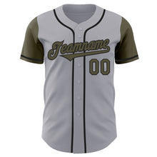 Laden Sie das Bild in den Galerie-Viewer, Custom Gray Olive-Black Authentic Two Tone Baseball Jersey