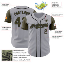 Laden Sie das Bild in den Galerie-Viewer, Custom Gray Olive-Black Authentic Two Tone Baseball Jersey