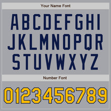 Laden Sie das Bild in den Galerie-Viewer, Custom Gray Gold-Navy Authentic Two Tone Baseball Jersey