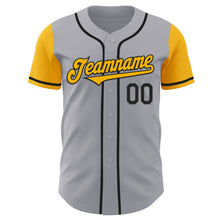 Laden Sie das Bild in den Galerie-Viewer, Custom Gray Gold-Black Authentic Two Tone Baseball Jersey