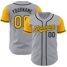 Laden Sie das Bild in den Galerie-Viewer, Custom Gray Gold-Black Authentic Two Tone Baseball Jersey