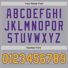 Laden Sie das Bild in den Galerie-Viewer, Custom Gray Gold-Purple Authentic Two Tone Baseball Jersey