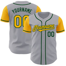 Laden Sie das Bild in den Galerie-Viewer, Custom Gray Gold-Green Authentic Two Tone Baseball Jersey