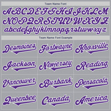 Laden Sie das Bild in den Galerie-Viewer, Custom Gray Purple-White Authentic Two Tone Baseball Jersey
