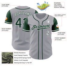 Laden Sie das Bild in den Galerie-Viewer, Custom Gray Green-White Authentic Two Tone Baseball Jersey
