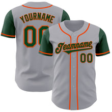 Laden Sie das Bild in den Galerie-Viewer, Custom Gray Green-Orange Authentic Two Tone Baseball Jersey