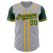 Laden Sie das Bild in den Galerie-Viewer, Custom Gray Green-Gold Authentic Two Tone Baseball Jersey
