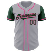 Laden Sie das Bild in den Galerie-Viewer, Custom Gray Green-Pink Authentic Two Tone Baseball Jersey