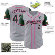 Laden Sie das Bild in den Galerie-Viewer, Custom Gray Green-Pink Authentic Two Tone Baseball Jersey