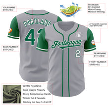 Laden Sie das Bild in den Galerie-Viewer, Custom Gray Kelly Green-White Authentic Two Tone Baseball Jersey