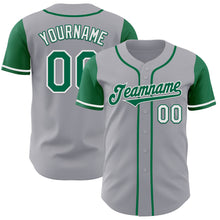 Laden Sie das Bild in den Galerie-Viewer, Custom Gray Kelly Green-White Authentic Two Tone Baseball Jersey
