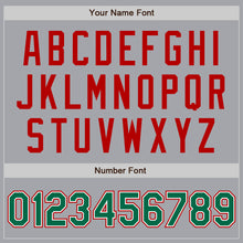 Laden Sie das Bild in den Galerie-Viewer, Custom Gray Kelly Green-Red Authentic Two Tone Baseball Jersey