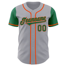 Laden Sie das Bild in den Galerie-Viewer, Custom Gray Kelly Green-Orange Authentic Two Tone Baseball Jersey