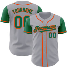 Laden Sie das Bild in den Galerie-Viewer, Custom Gray Kelly Green-Orange Authentic Two Tone Baseball Jersey