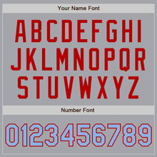 Laden Sie das Bild in den Galerie-Viewer, Custom Gray Light Blue-Red Authentic Two Tone Baseball Jersey