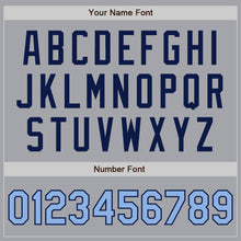 Laden Sie das Bild in den Galerie-Viewer, Custom Gray Light Blue-Navy Authentic Two Tone Baseball Jersey