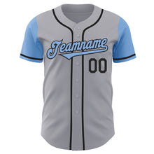 Laden Sie das Bild in den Galerie-Viewer, Custom Gray Light Blue-Black Authentic Two Tone Baseball Jersey