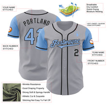 Laden Sie das Bild in den Galerie-Viewer, Custom Gray Light Blue-Black Authentic Two Tone Baseball Jersey