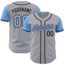 Laden Sie das Bild in den Galerie-Viewer, Custom Gray Light Blue-Black Authentic Two Tone Baseball Jersey