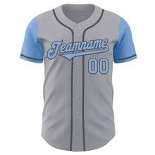 Laden Sie das Bild in den Galerie-Viewer, Custom Gray Light Blue-Steel Gray Authentic Two Tone Baseball Jersey